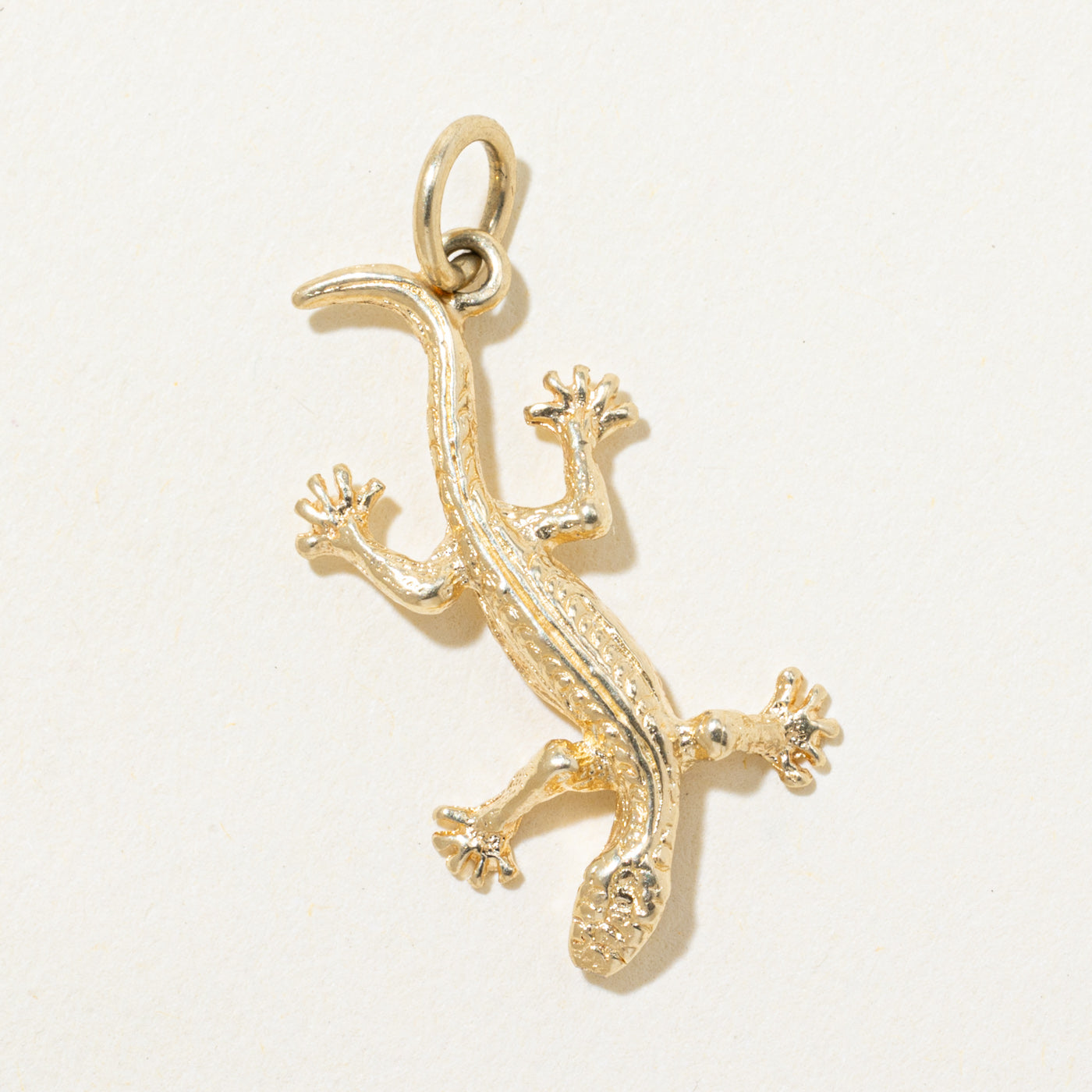 14k Yellow Gold Gecko Charm