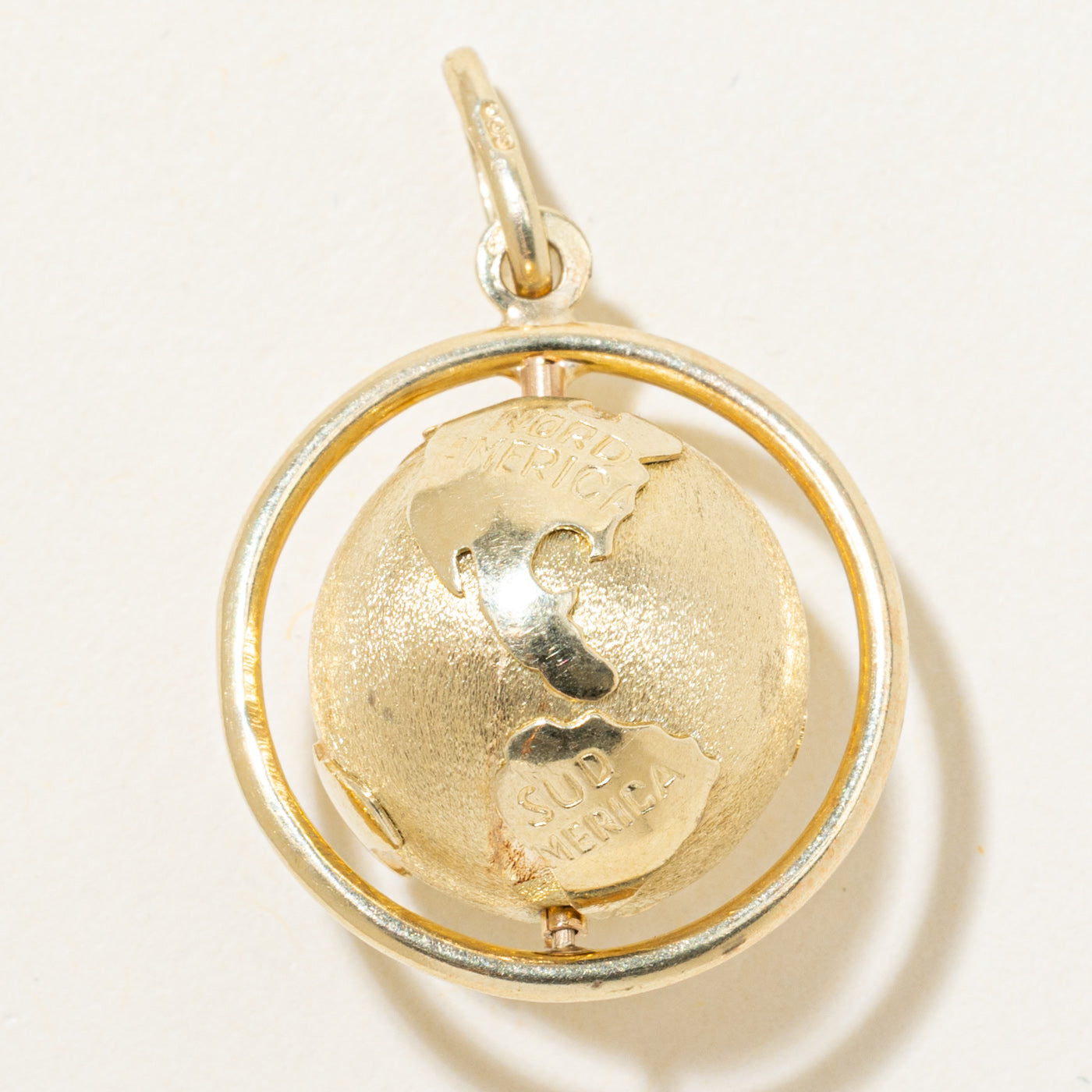 14k Yellow Gold Globe Charm