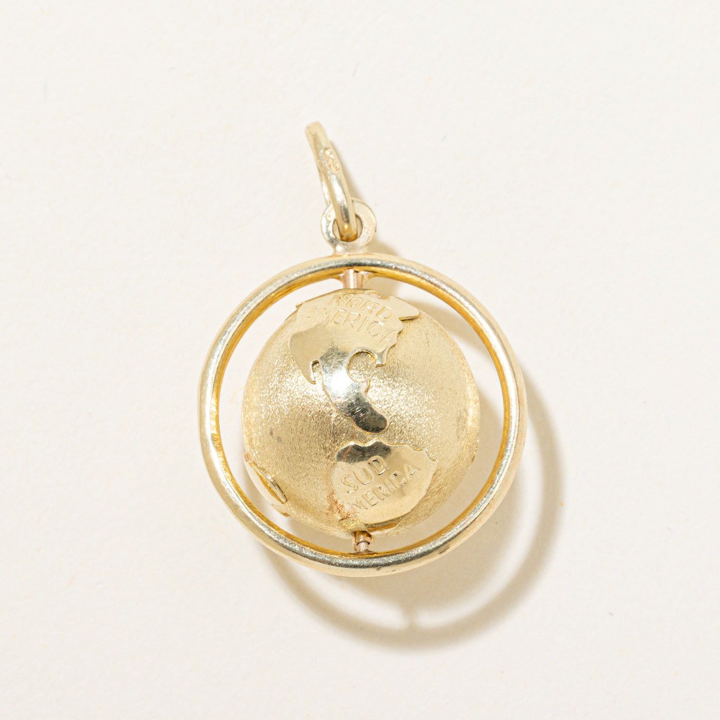 14k Yellow Gold Globe Charm