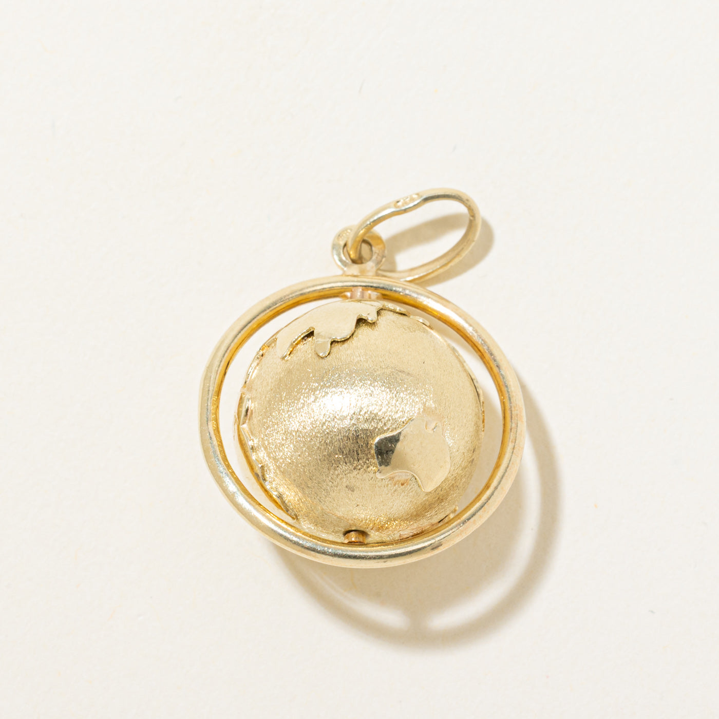 14k Yellow Gold Globe Charm
