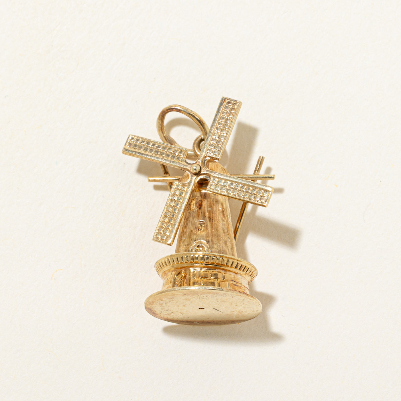 Dutch Hallmarked 14k Yellow Gold Windmill Charm