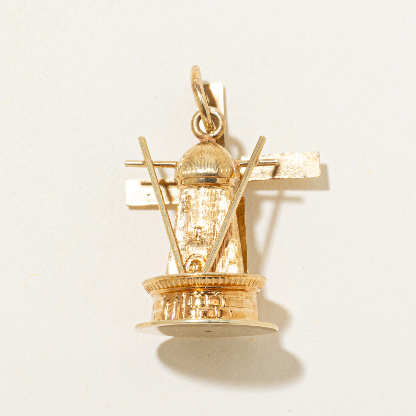 Dutch Hallmarked 14k Yellow Gold Windmill Charm