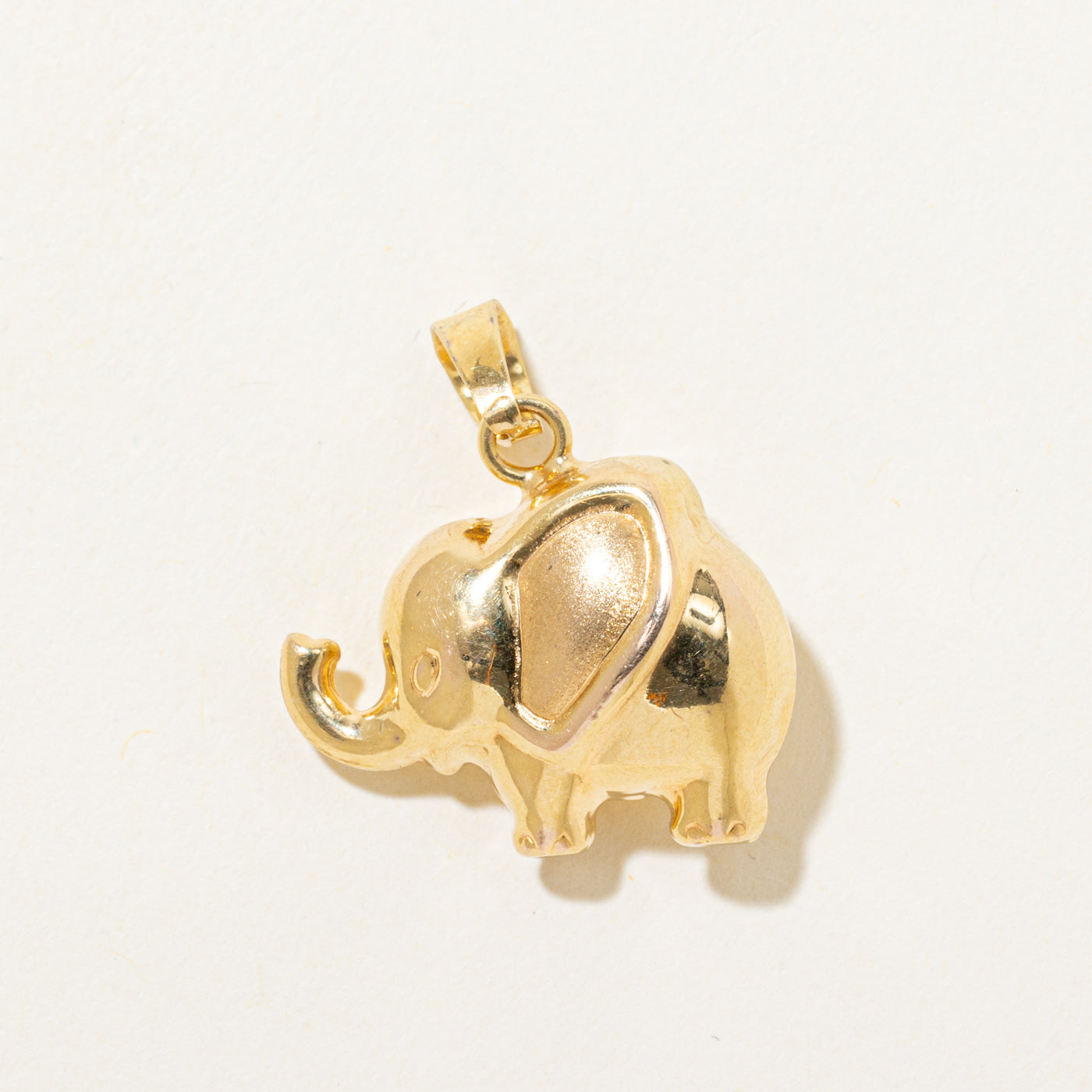14k Yellow Gold Elephant Pendant