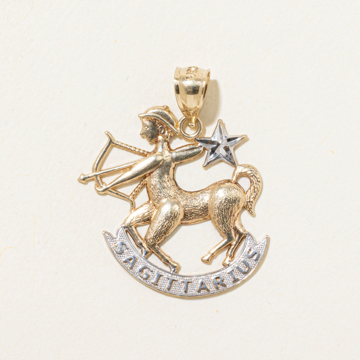 10k Yellow Gold Sagittarius Pendant