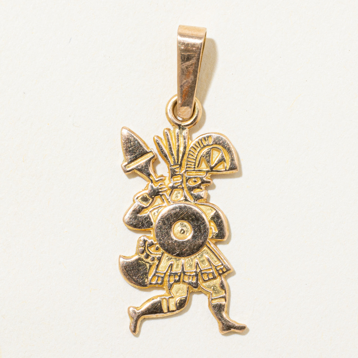 18k Yellow Gold Warrior Pendant