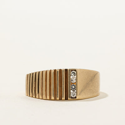 Channel Set Diamond Fluted Ring | 0.06ctw | SZ 10