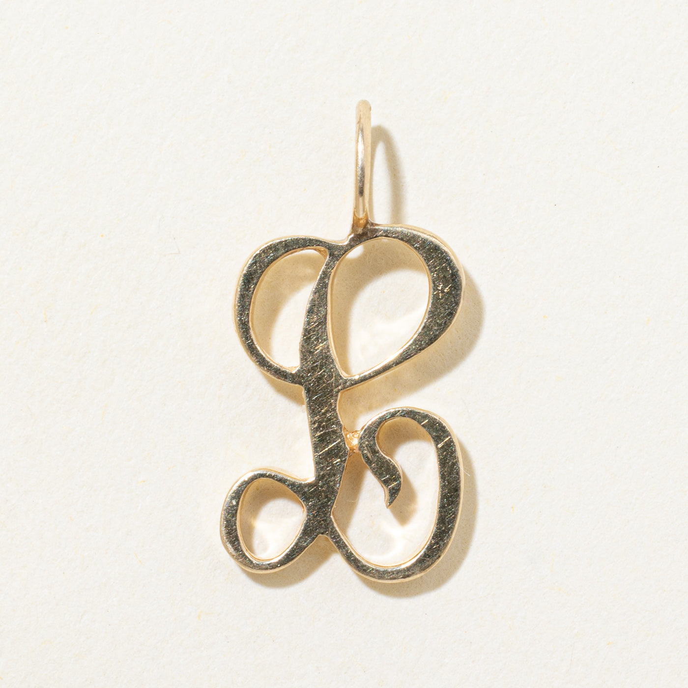 12k Yellow Gold "L" Initial Charm