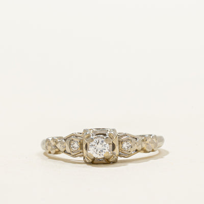 18k White Gold Diamond Ring | 0.10ctw | SZ 5.5