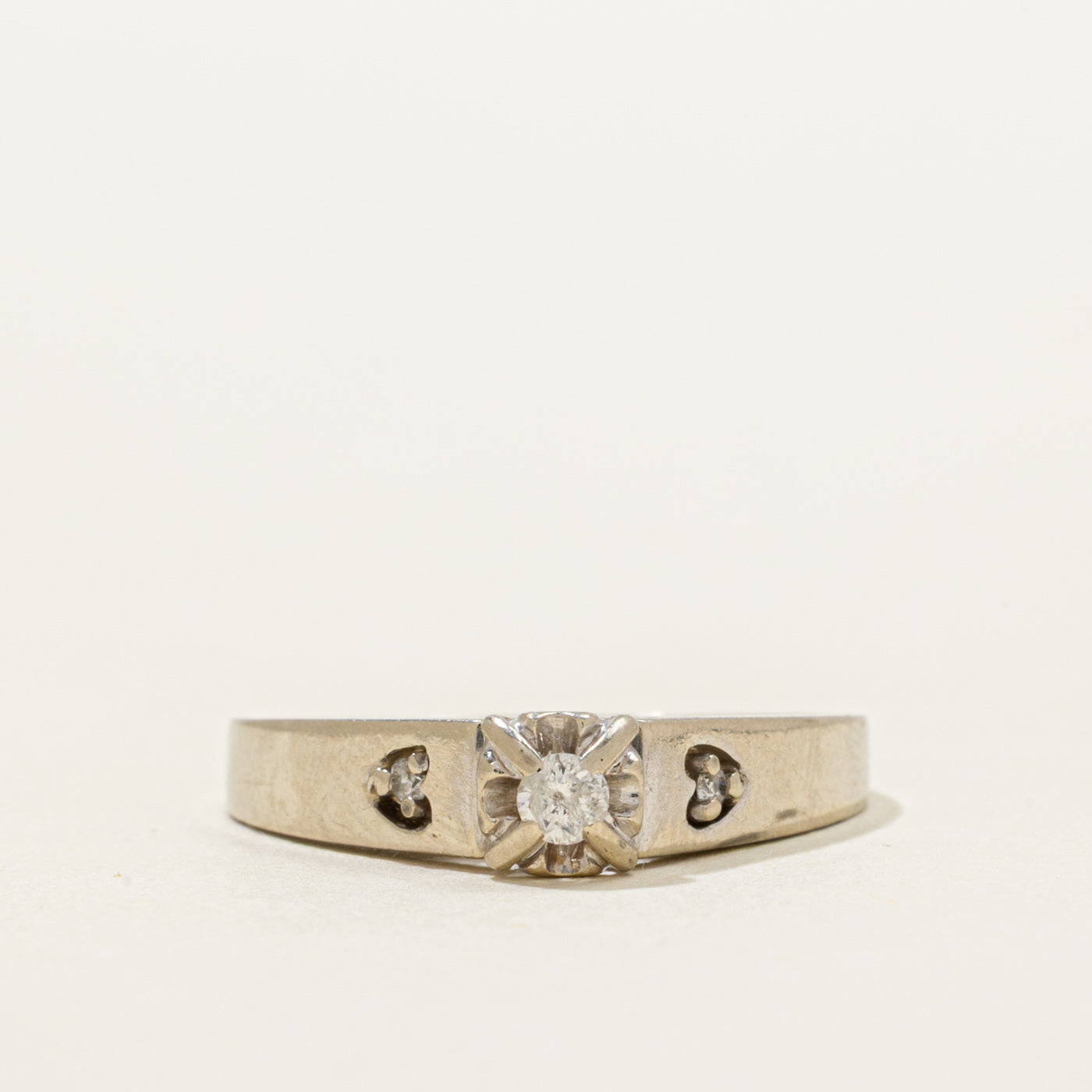 Diamond Perforated Heart Ring | 0.09ctw | SZ 6.5