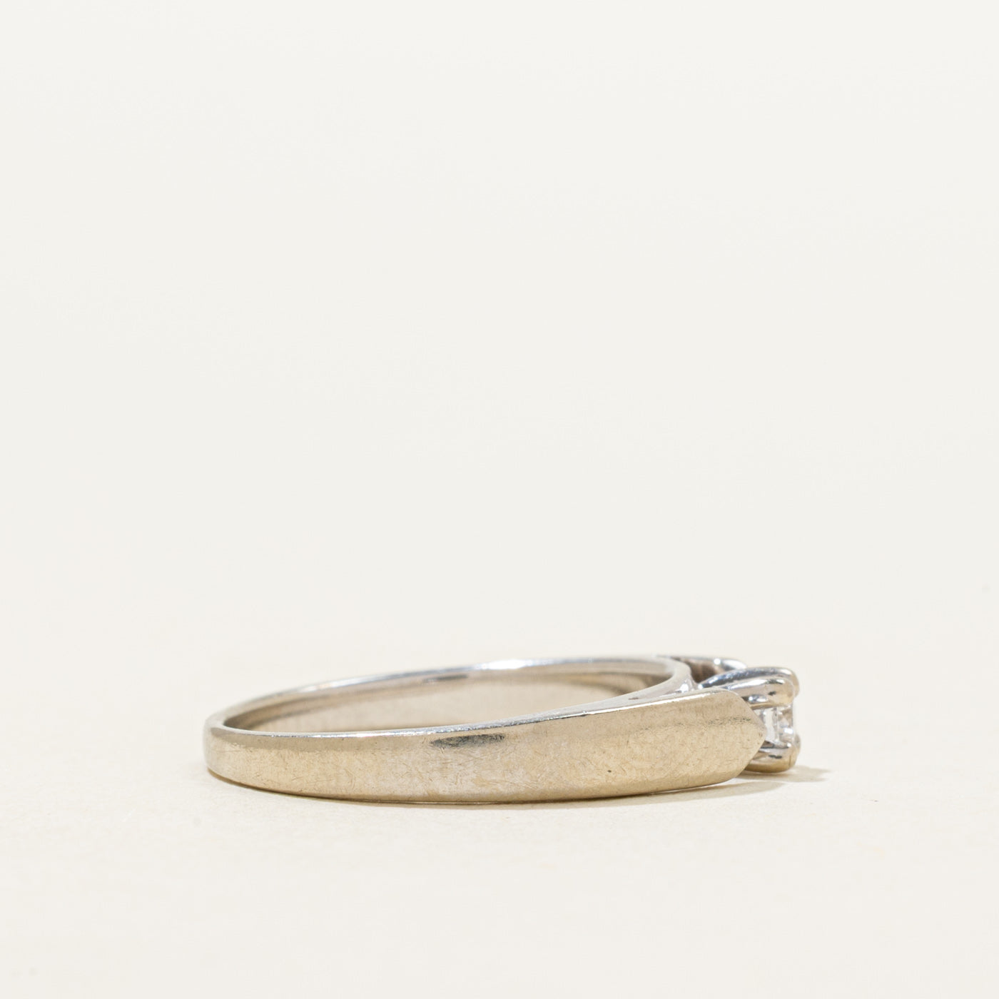 White Gold Solitaire Diamond Petite Ring | 0.09ct | SZ 3.75