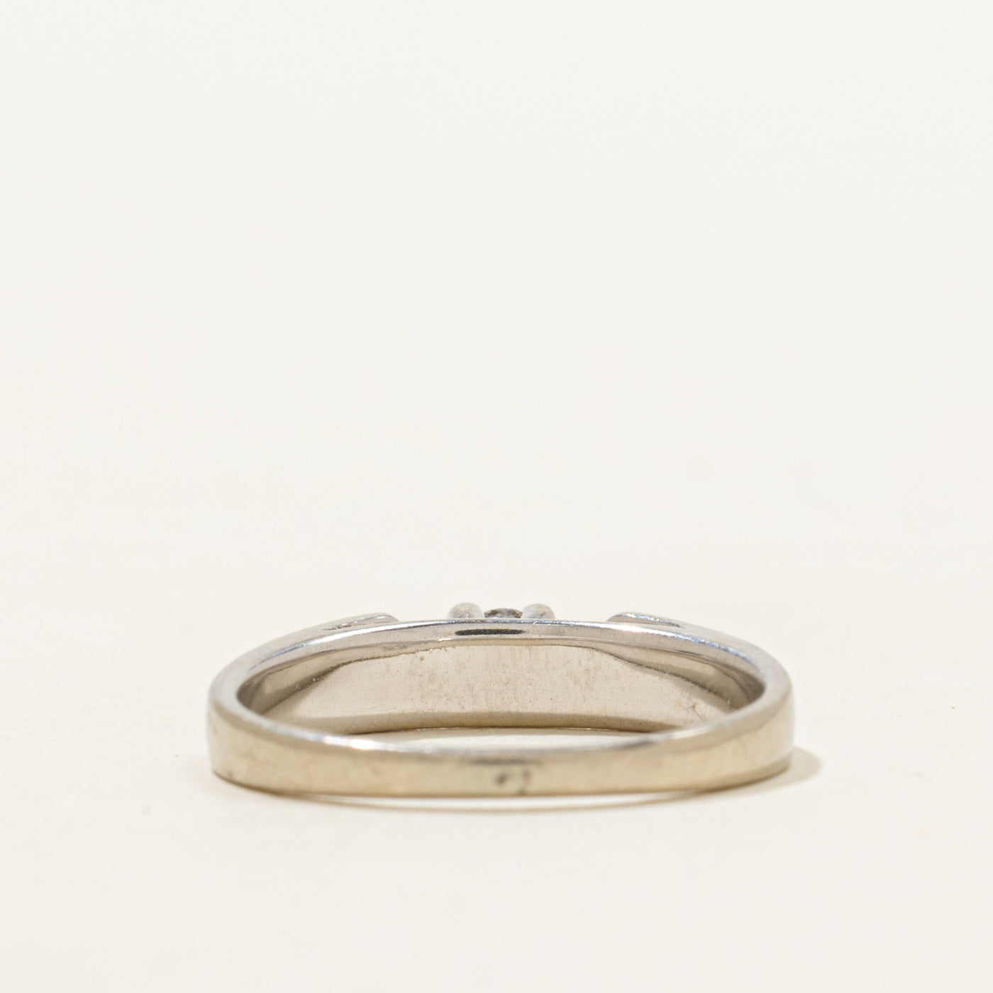 White Gold Solitaire Diamond Petite Ring | 0.09ct | SZ 3.75