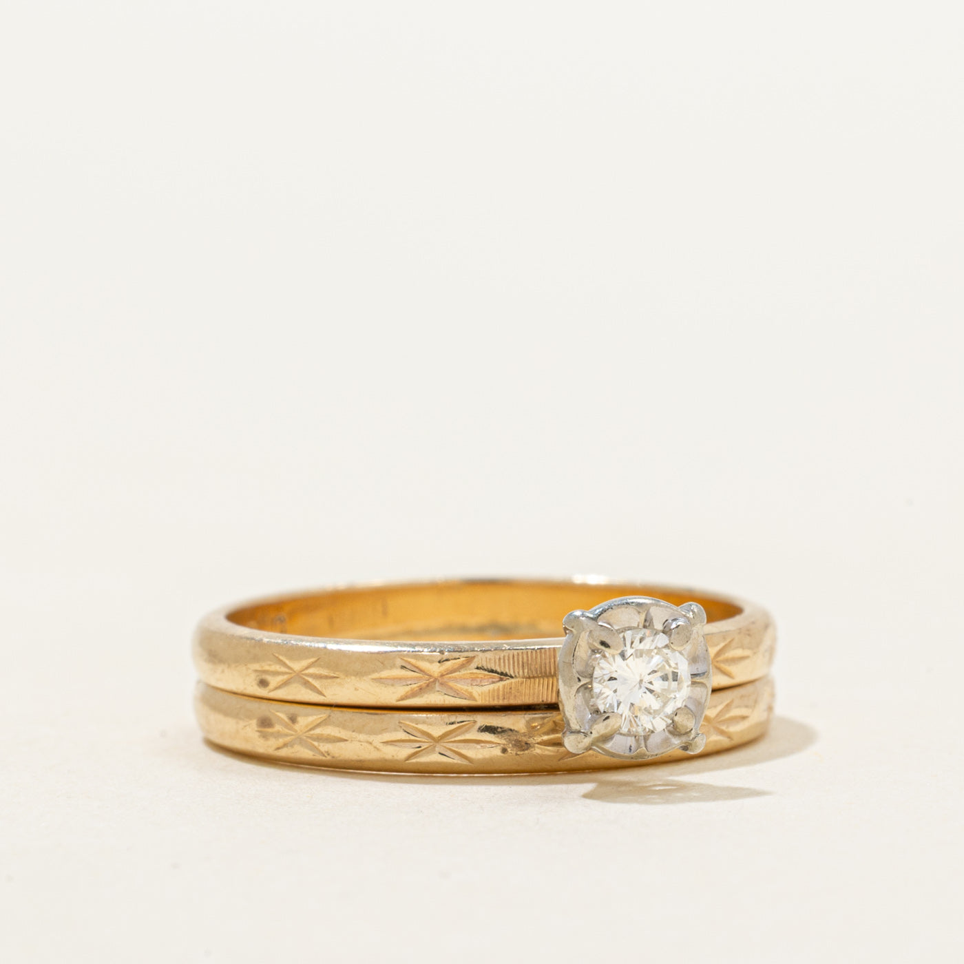 Illusion Set Solitaire Diamond Band | 0.13ct | 4mm | SZ 6.25