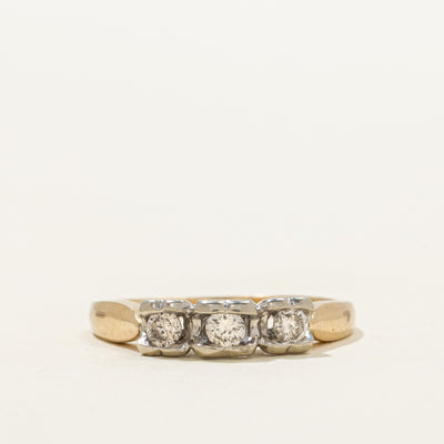 Three Stone Diamond Perforated Heart Ring | 0.25ctw | SZ 7