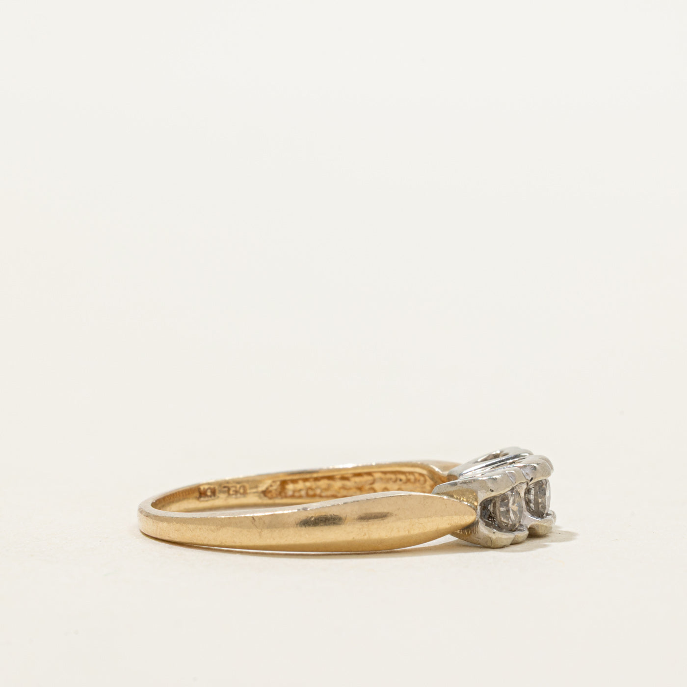 Three Stone Diamond Perforated Heart Ring | 0.25ctw | SZ 7