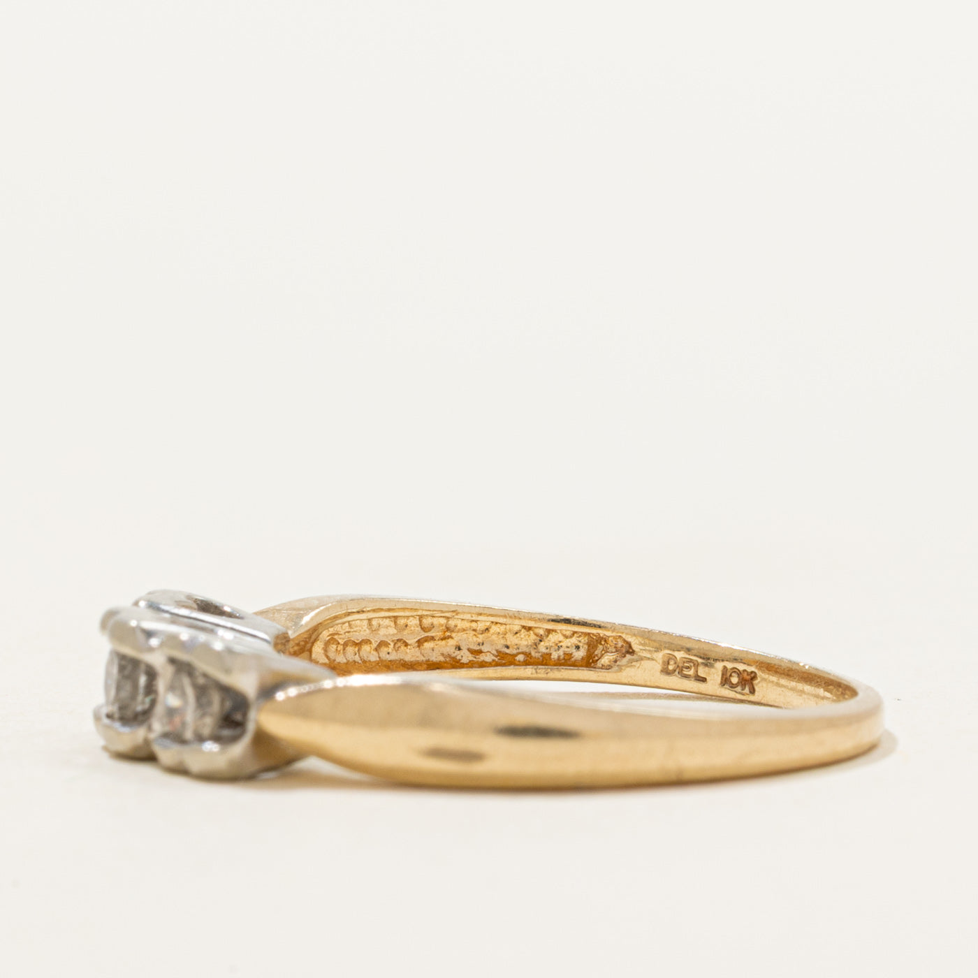 Three Stone Diamond Perforated Heart Ring | 0.25ctw | SZ 7