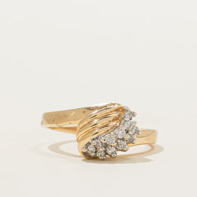Diamond Waterfall Grooved Ring | 0.11ctw | SZ 6.25