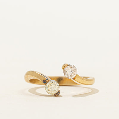 Two Stone Diamond Bypass Ring | 0.36ctw | SZ 5.5