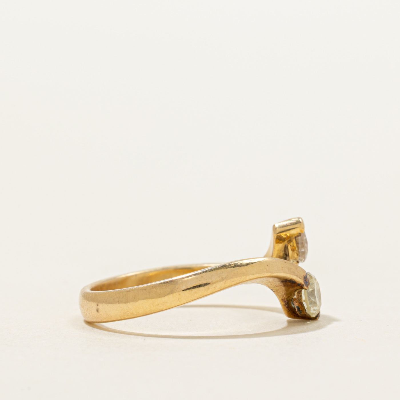 Two Stone Diamond Bypass Ring | 0.36ctw | SZ 5.5