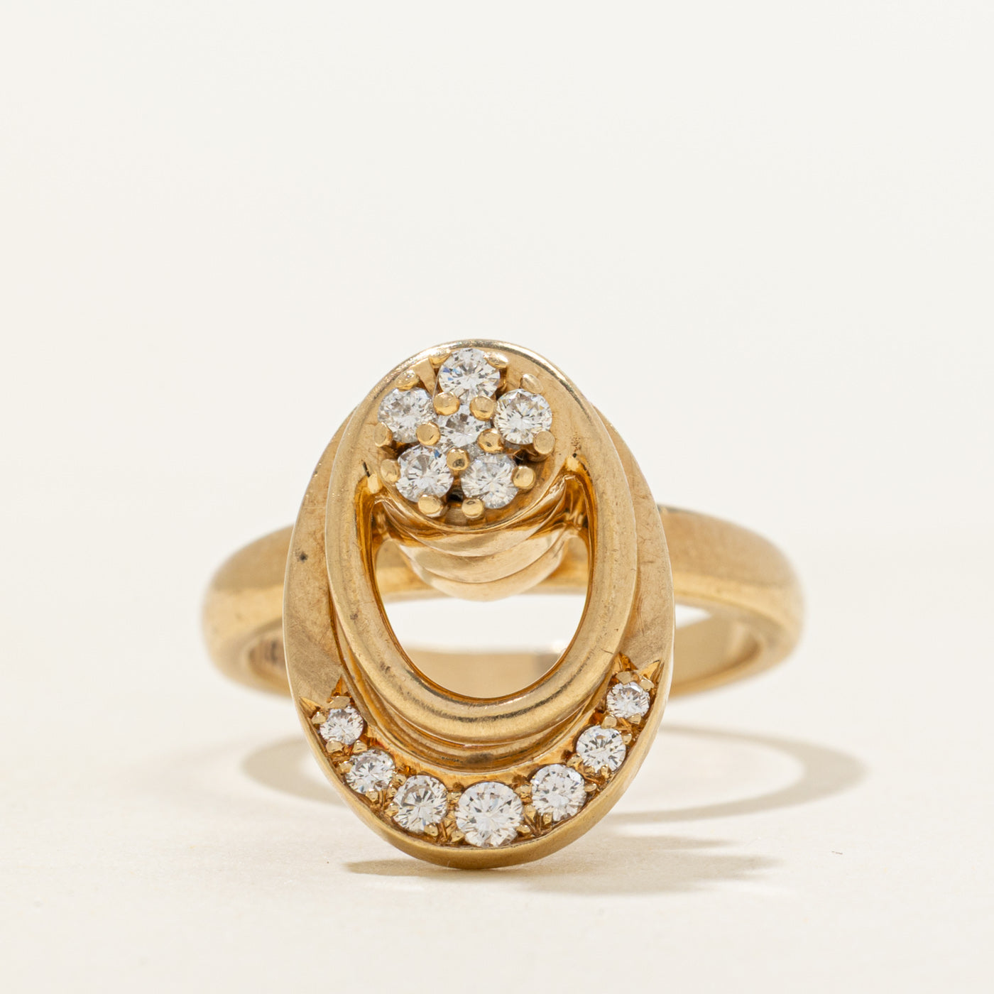Diamond Cluster Kinetic Spin Ring | 0.23ctw | SZ 5.25
