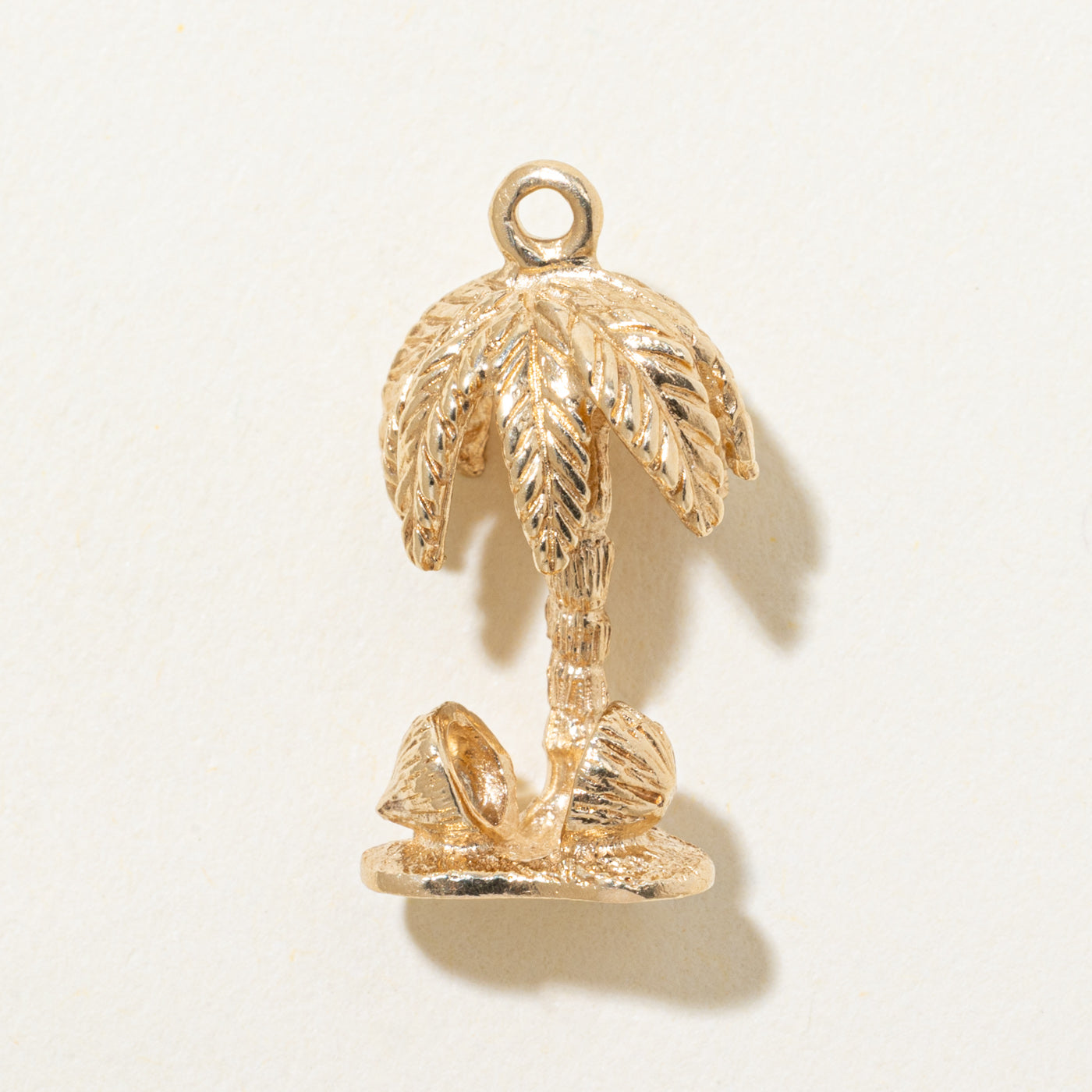 14k Yellow Gold Coconut Tree Charm