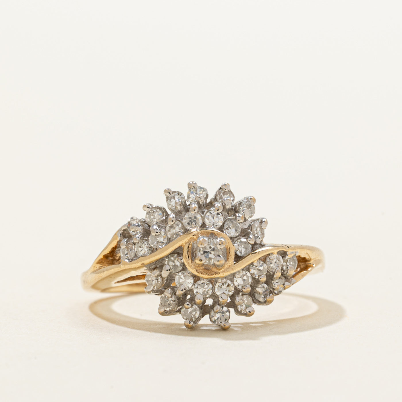 Diamond Cluster Swirl Ring | 0.48ctw | SZ 7.25