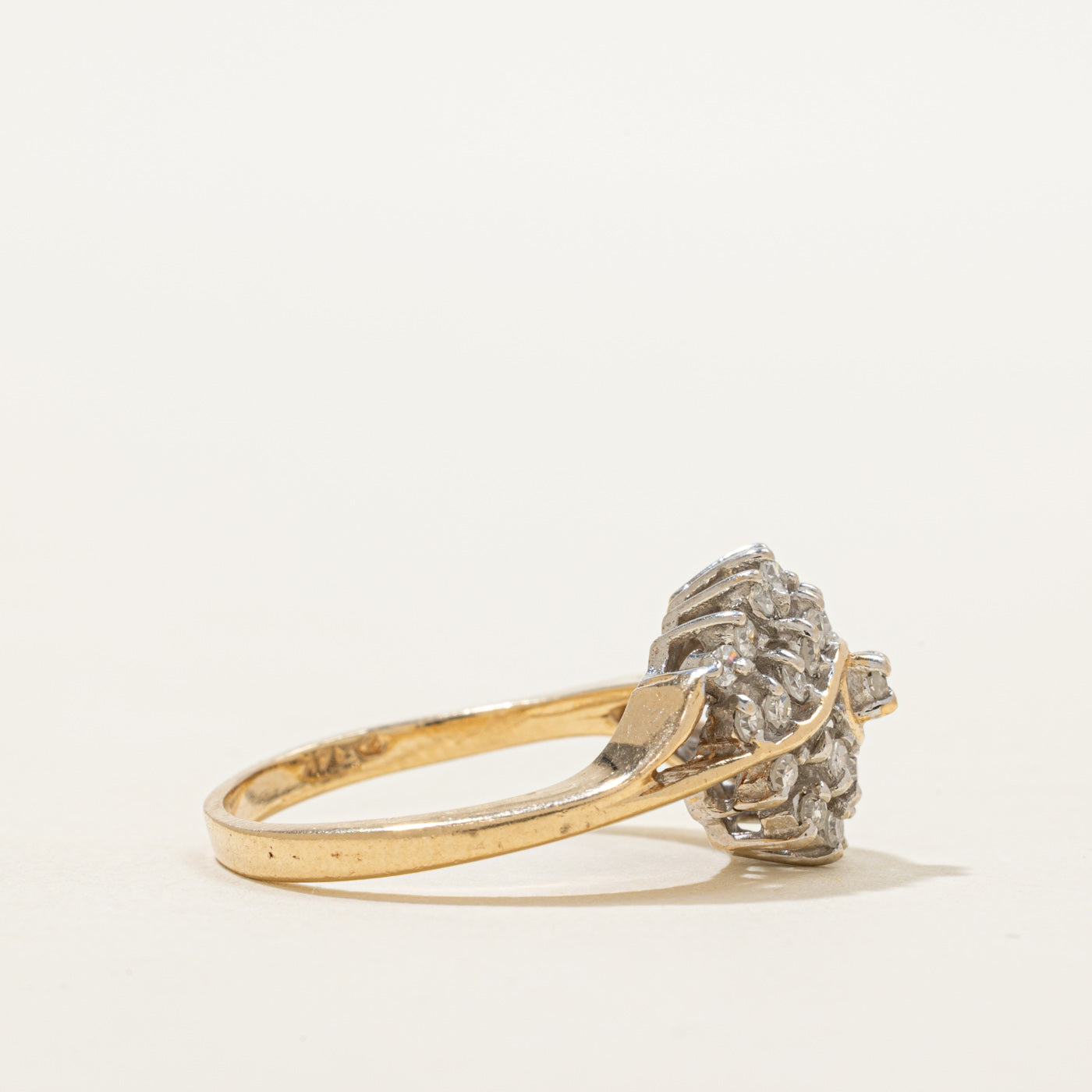 Diamond Cluster Swirl Ring | 0.48ctw | SZ 7.25