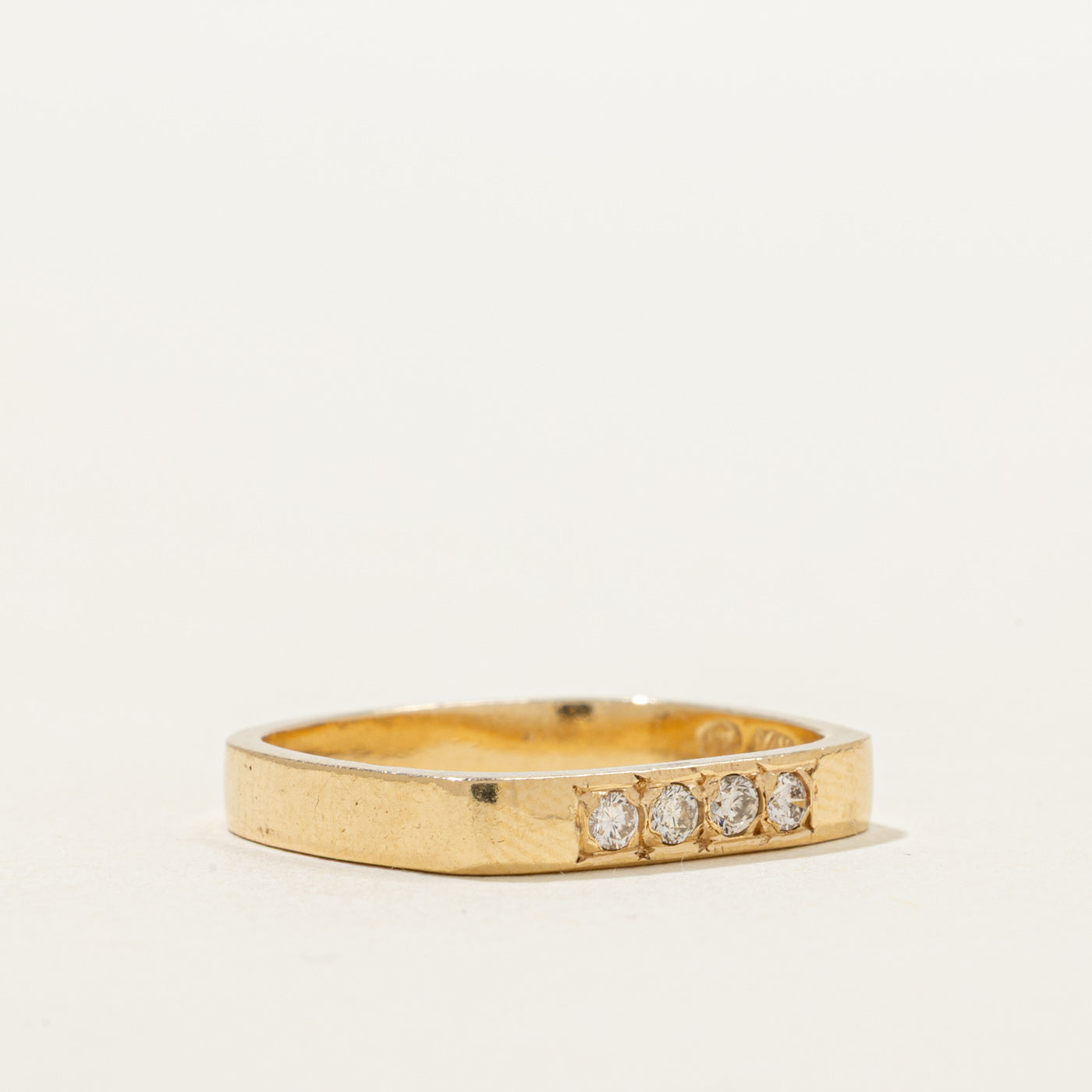 Four Stone Diamond Soft Square Band | 0.10ctw | 3mm | SZ 5.5