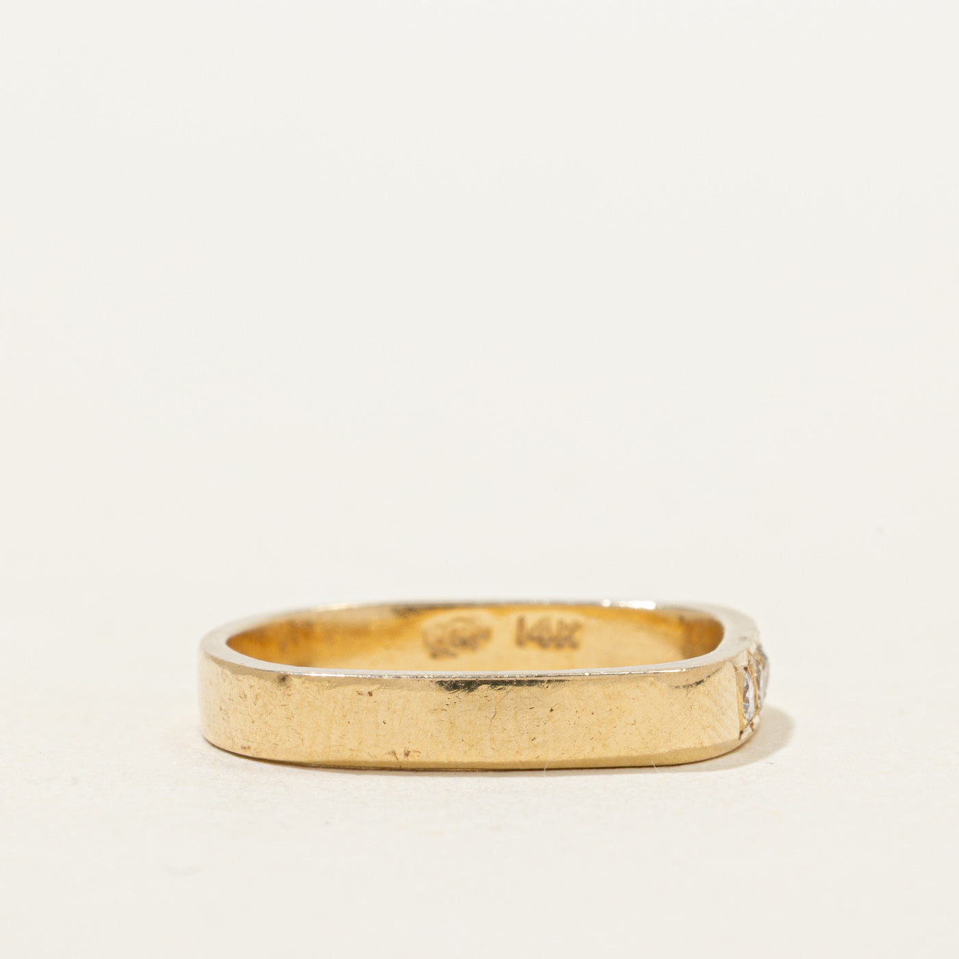 Four Stone Diamond Soft Square Band | 0.10ctw | 3mm | SZ 5.5