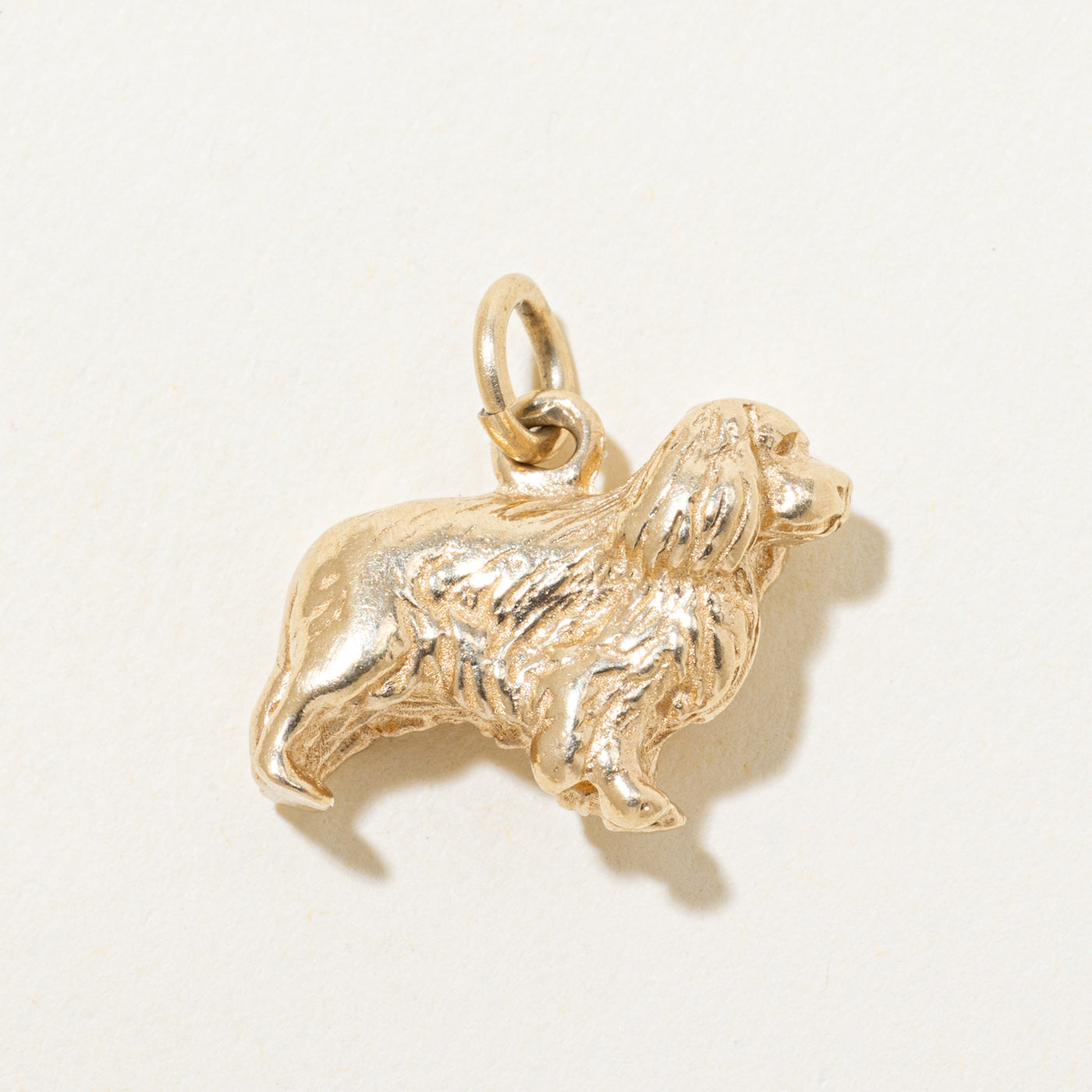 14k Yellow Gold Spaniel Dog Charm