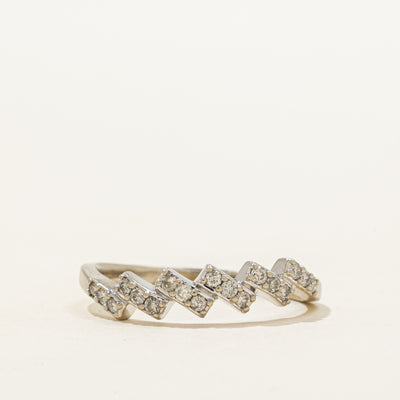 White Gold Diamond Zig-Zag Ring | 0.24ctw | SZ 9