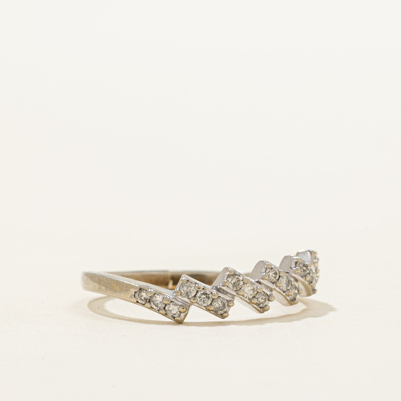White Gold Diamond Zig-Zag Ring | 0.24ctw | SZ 9