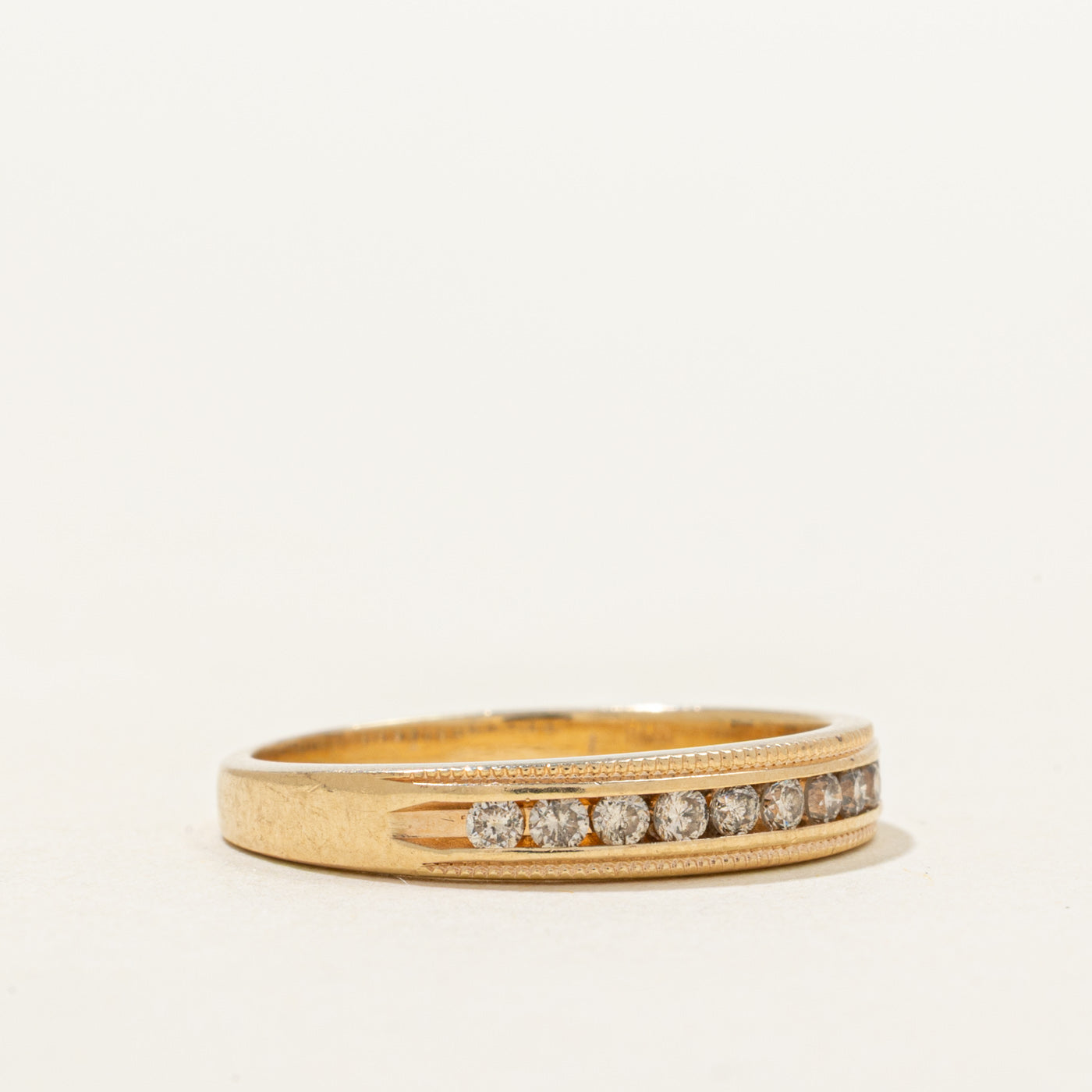 Semi Eternity Diamond Milgrained Band | 0.24ctw | SZ 6.5