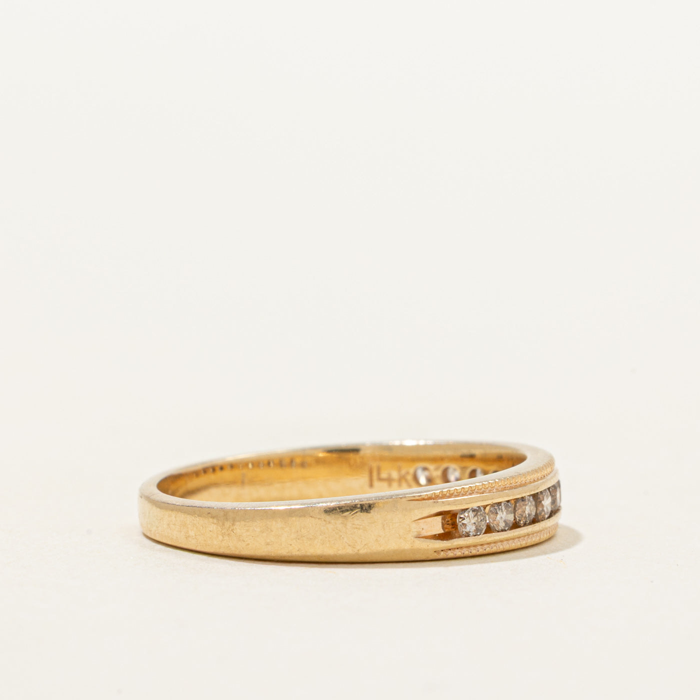 Semi Eternity Diamond Milgrained Band | 0.24ctw | SZ 6.5