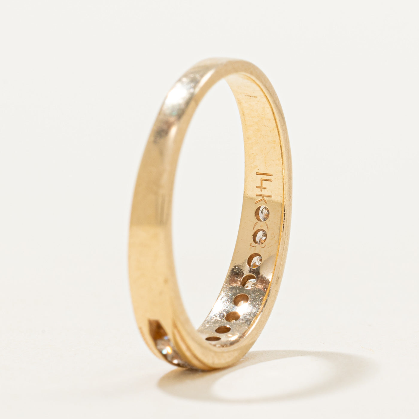 Semi Eternity Diamond Milgrained Band | 0.24ctw | SZ 6.5