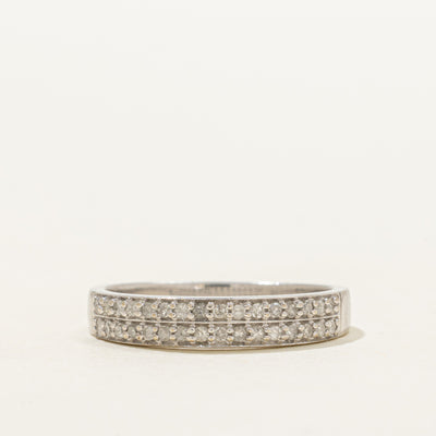 White Gold Pave Set Diamond Ring | 0.22ctw | SZ 7.25