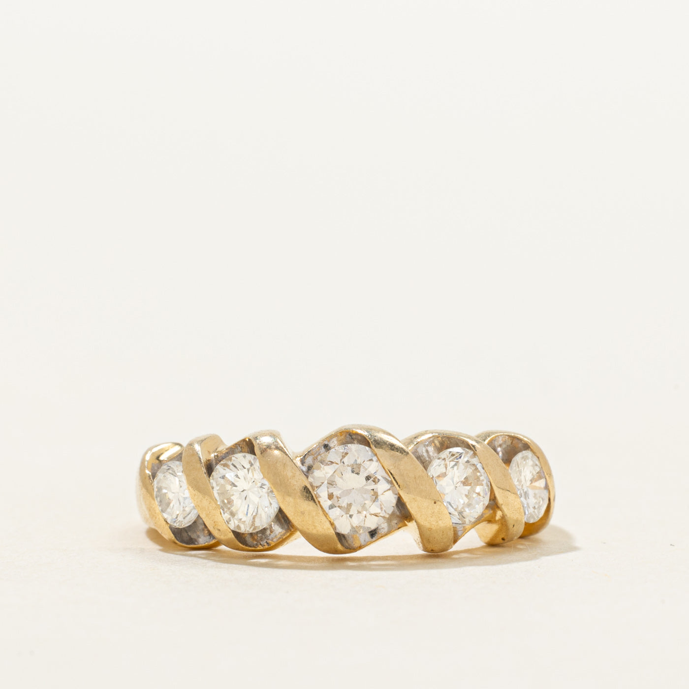 Channel Set Diamond Croissant Ring | 0.92ctw | SZ 5.75