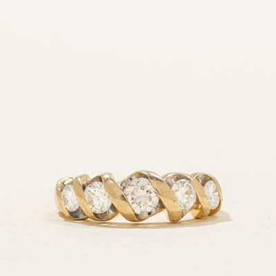 Channel Set Diamond Croissant Ring | 0.92ctw | SZ 5.75