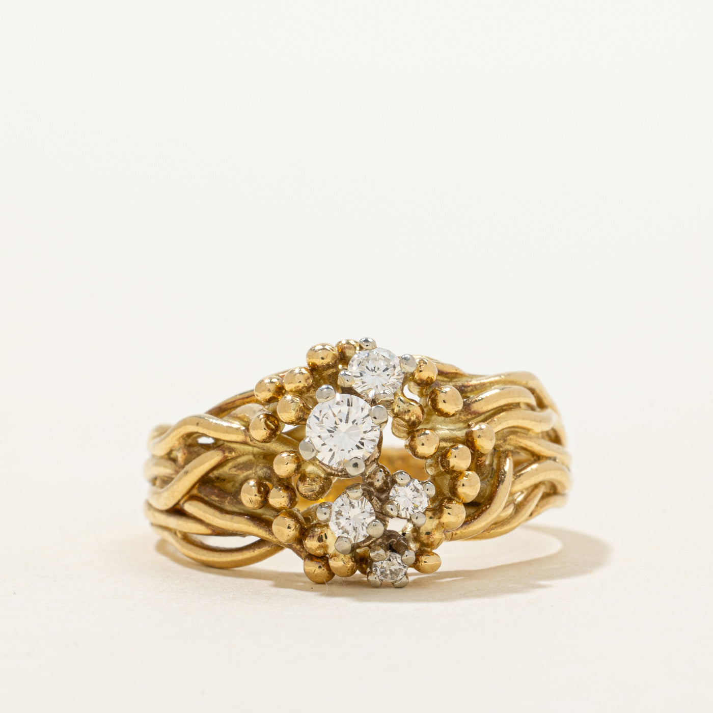 Scattered Diamond Twisted Ring | 0.36ctw | SZ 9.75
