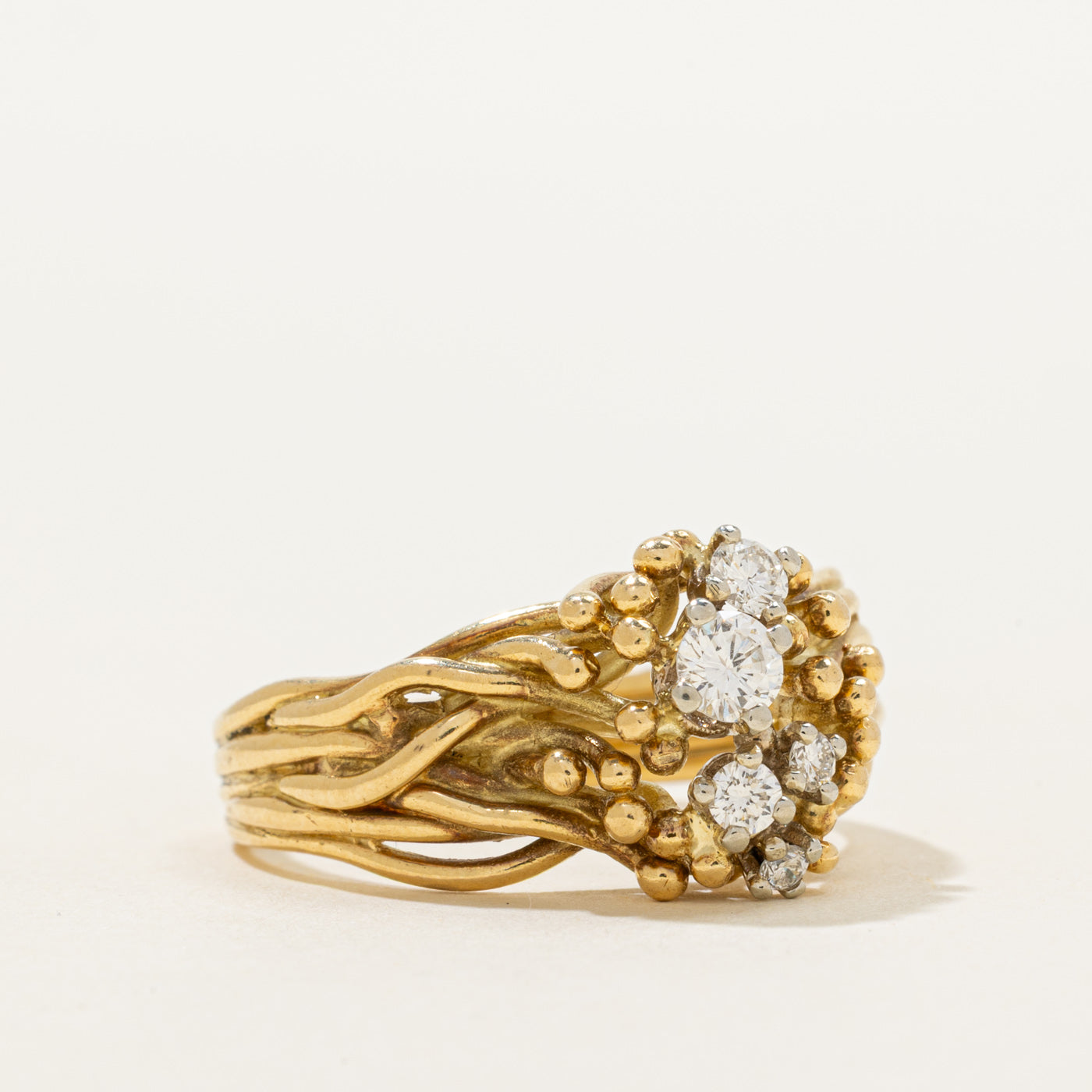 Scattered Diamond Twisted Ring | 0.36ctw | SZ 9.75