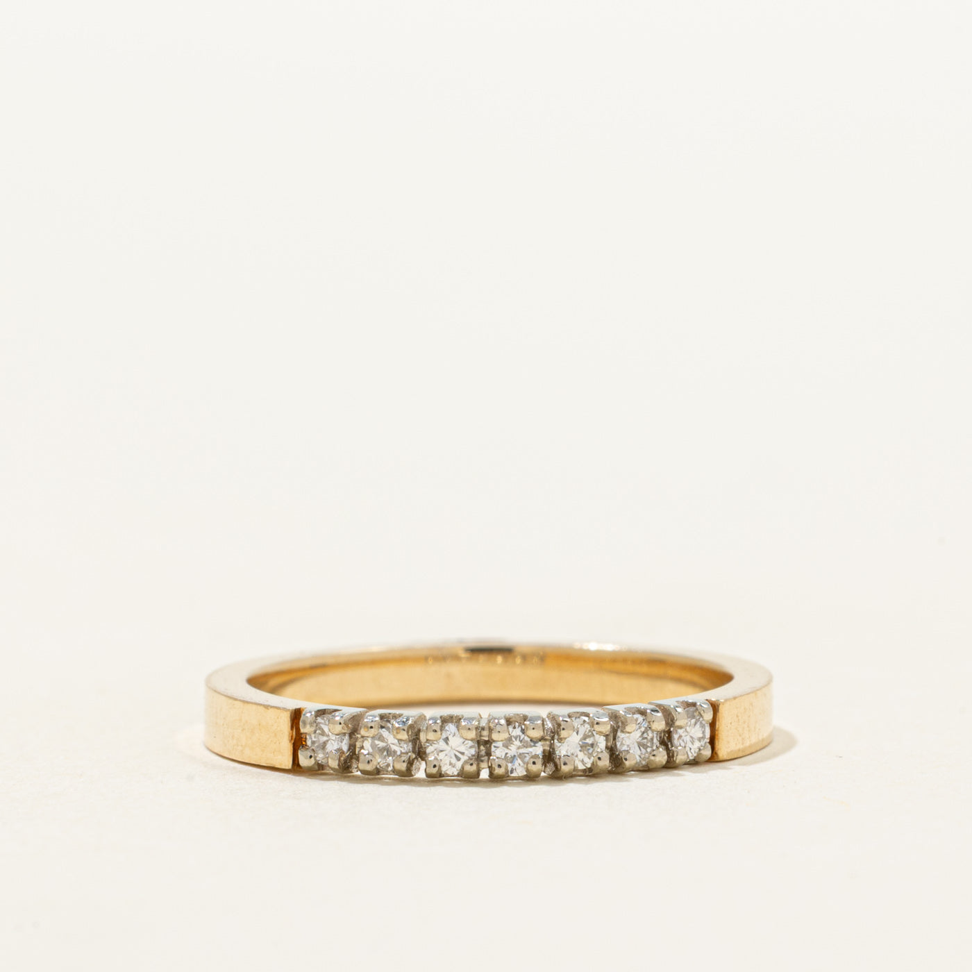 14k Two Tone Diamond Band | 0.14ctw | 2.1mm | SZ 6