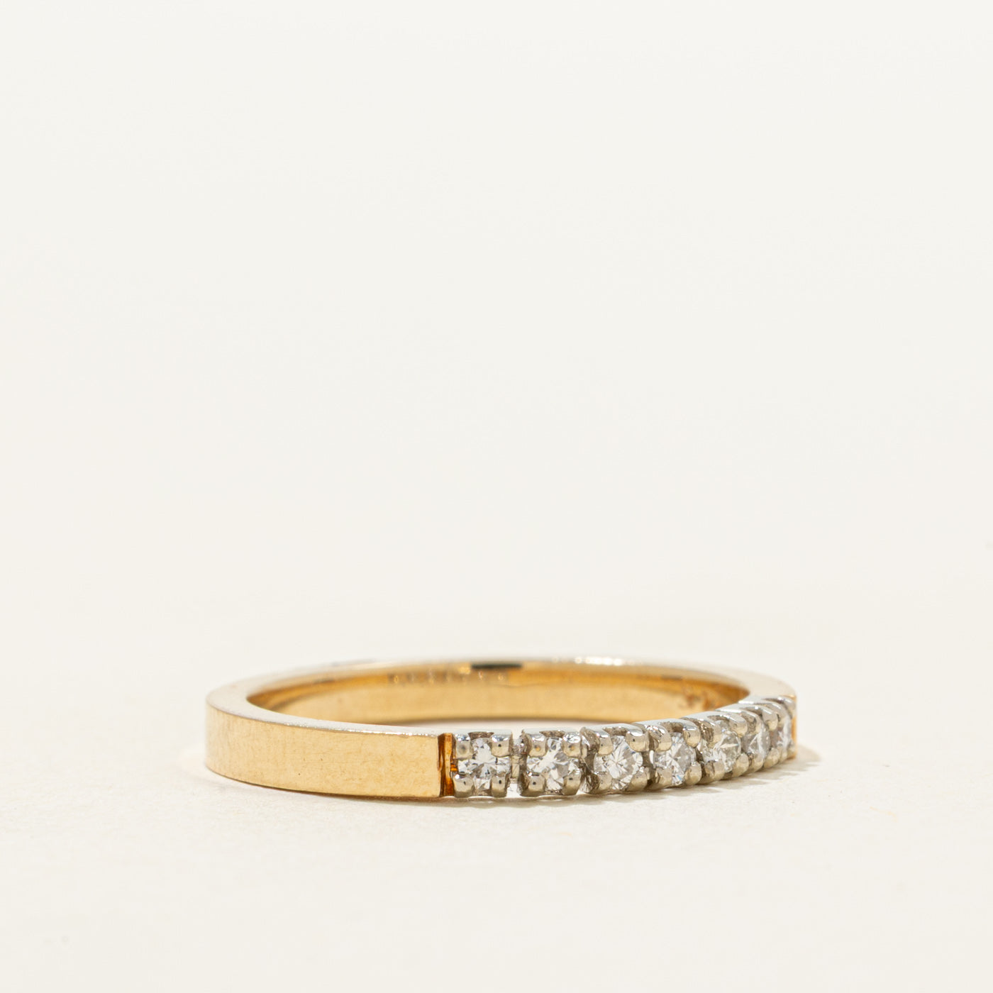 14k Two Tone Diamond Band | 0.14ctw | 2.1mm | SZ 6