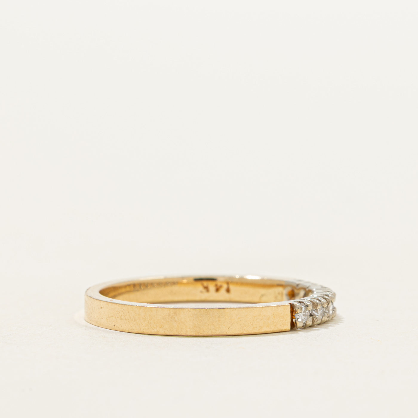 14k Two Tone Diamond Band | 0.14ctw | 2.1mm | SZ 6