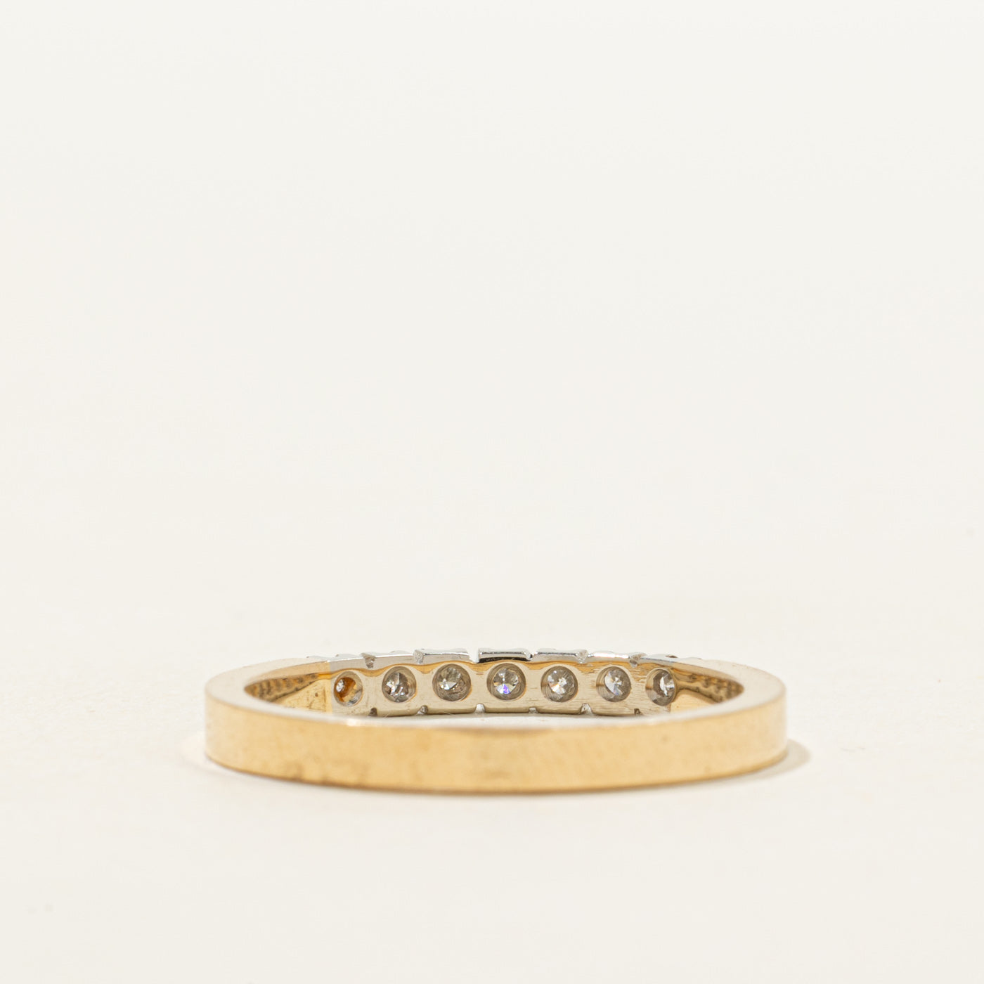 14k Two Tone Diamond Band | 0.14ctw | 2.1mm | SZ 6