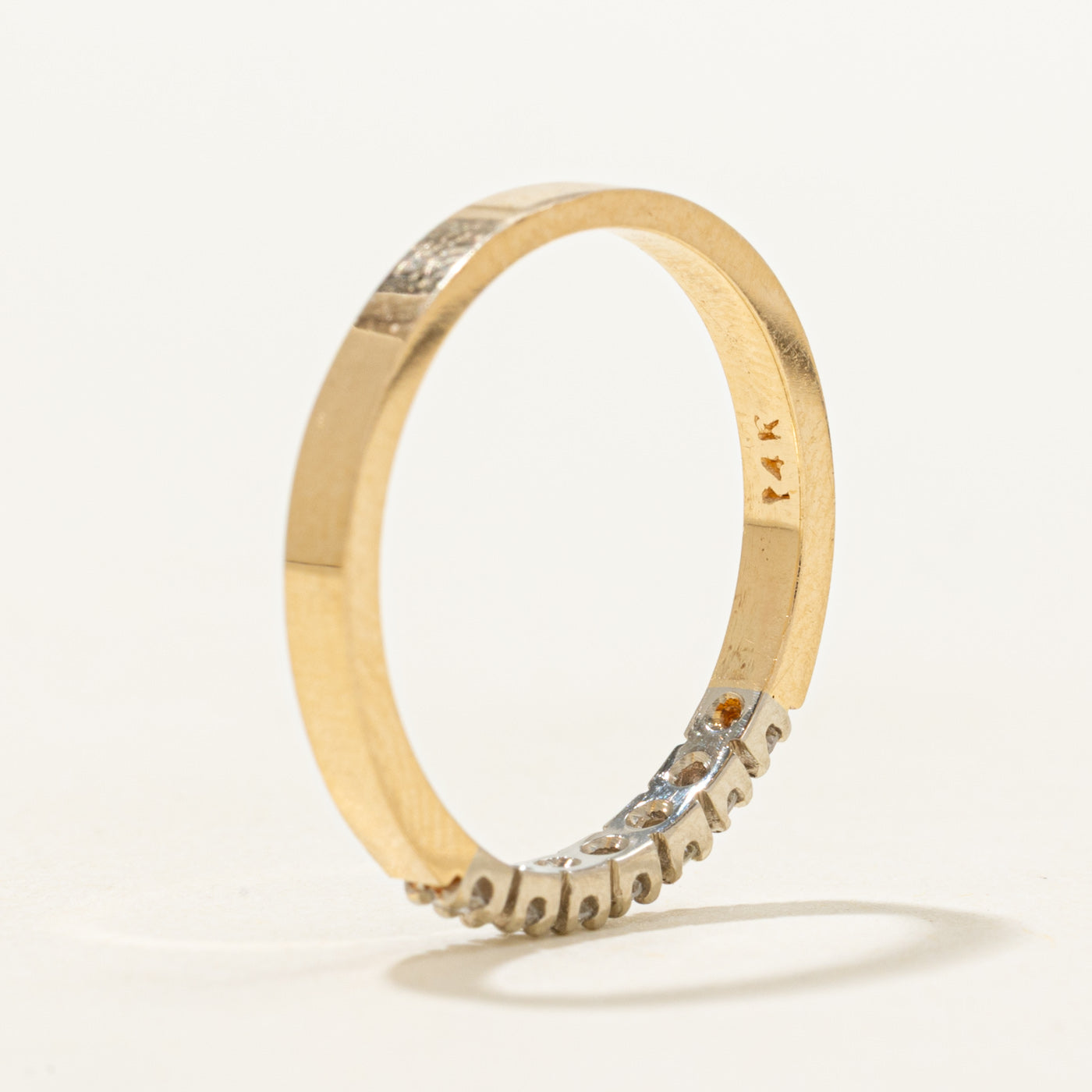 14k Two Tone Diamond Band | 0.14ctw | 2.1mm | SZ 6