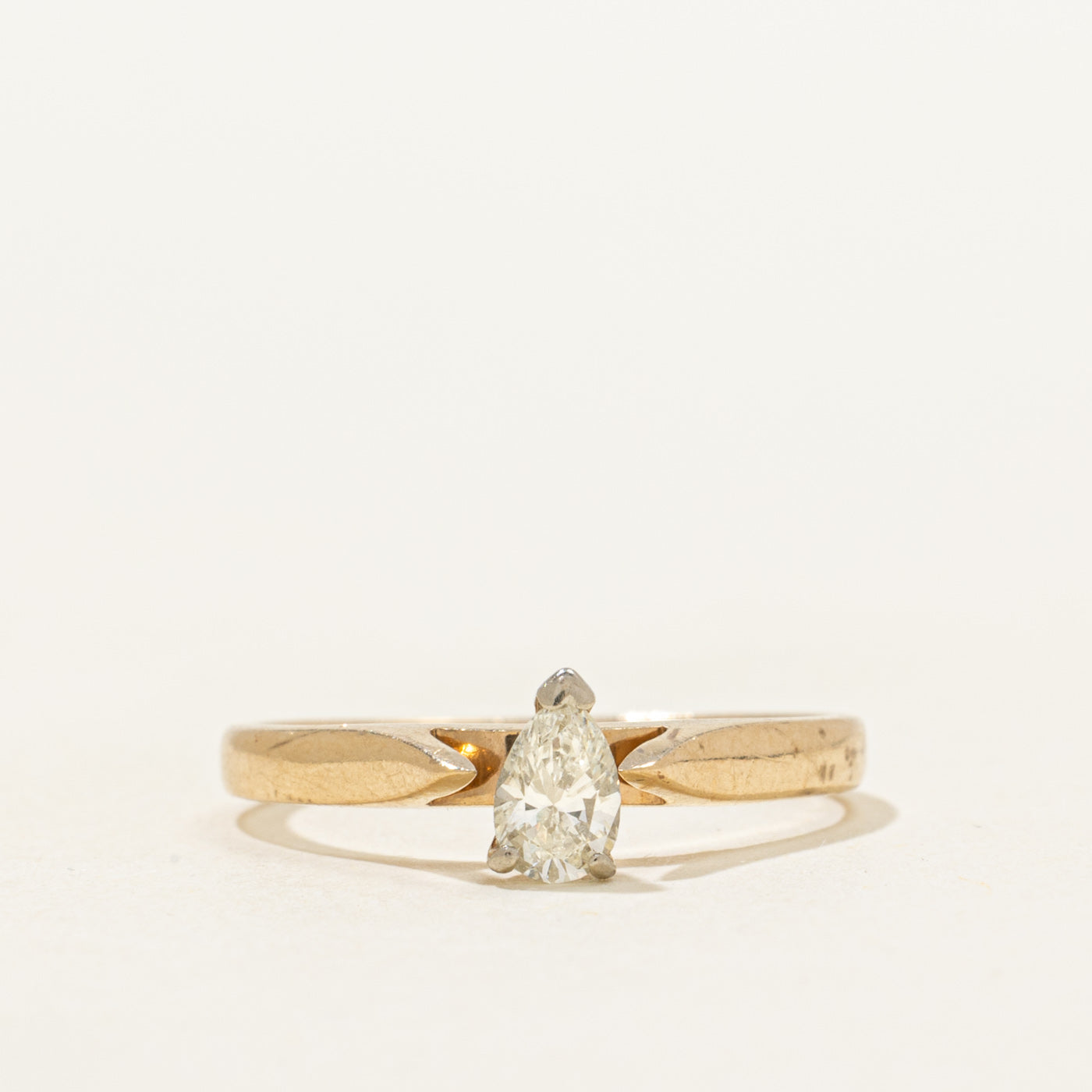 Pear Cut Diamond Solitaire Engagement Ring | 0.22ct | SZ 5