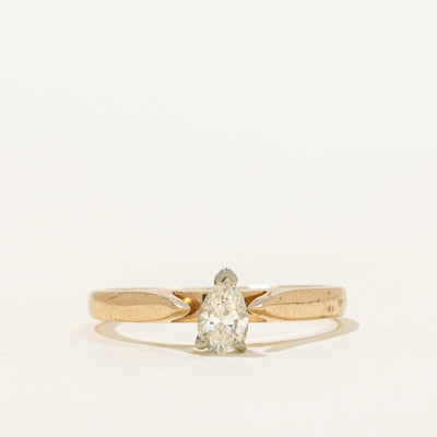Pear Cut Diamond Solitaire Engagement Ring | 0.22ct | SZ 5