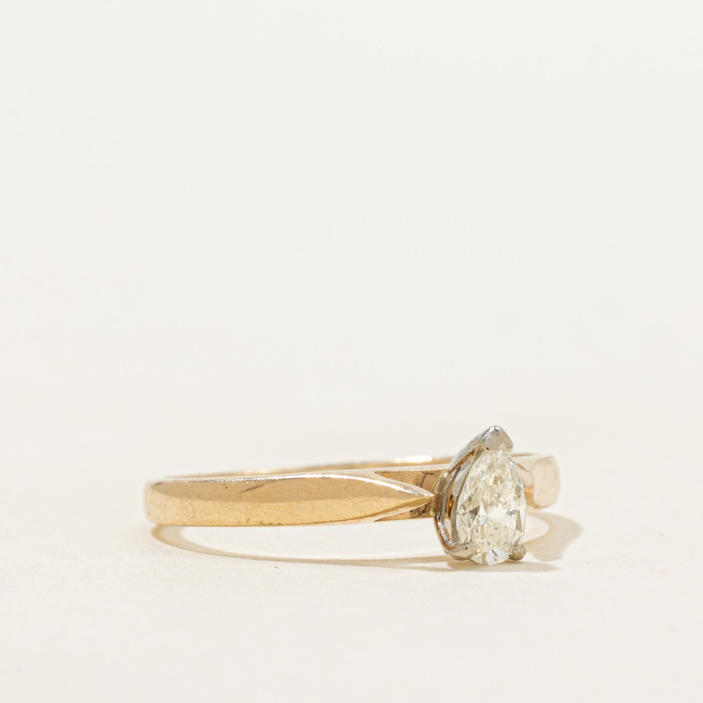 Pear Cut Diamond Solitaire Engagement Ring | 0.22ct | SZ 5