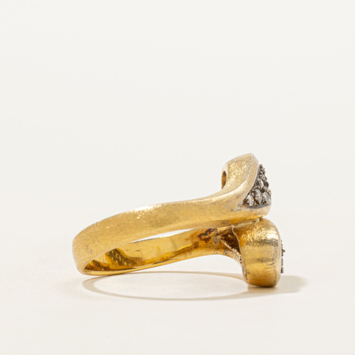 18k Diamond Cluster Teardrop Bypass Ring | 0.23ctw | SZ 4.5