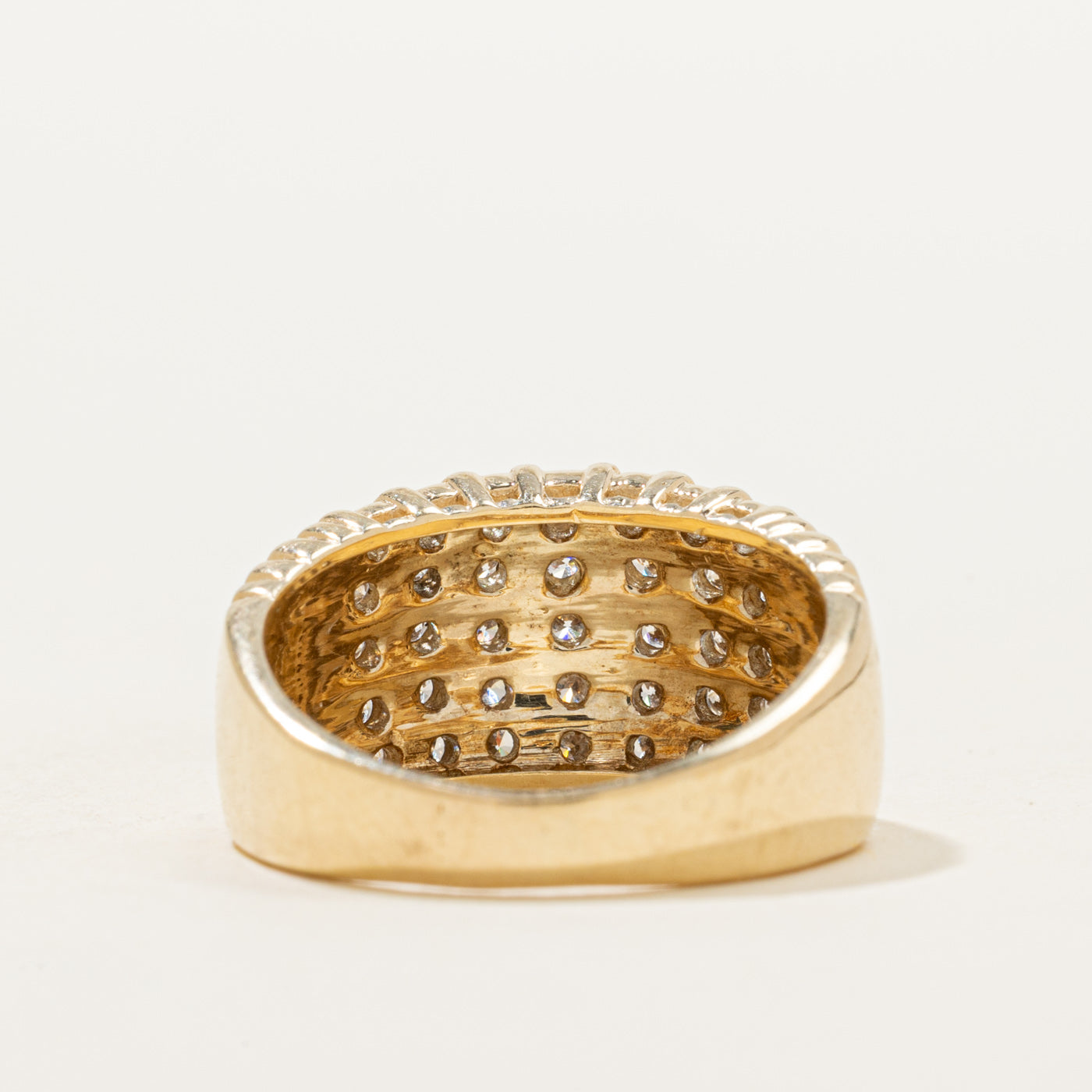 Multi Column Diamond Fluted Dome Ring | 0.91ctw | SZ 7.5