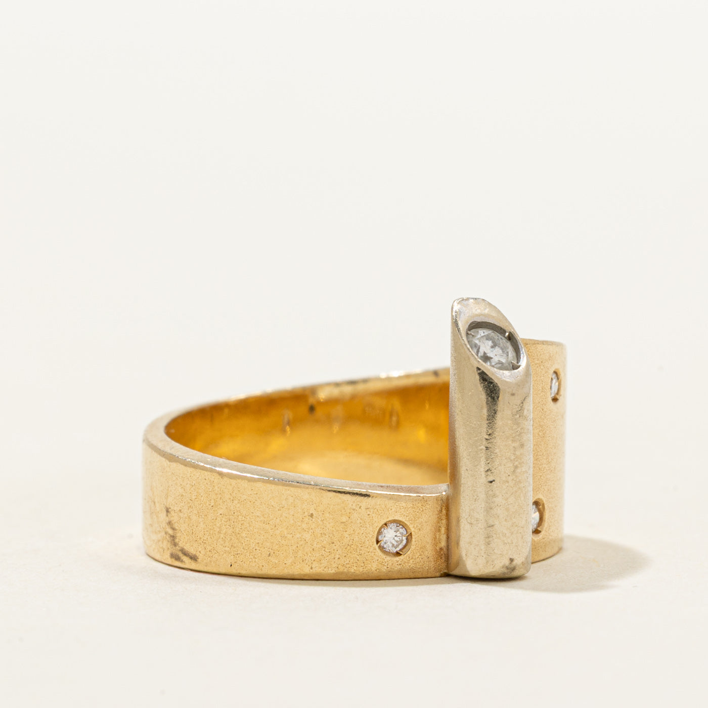 Hidden Ruby & Diamond Geometric Ring | 0.06ct, 0.09ctw | SZ 6.5